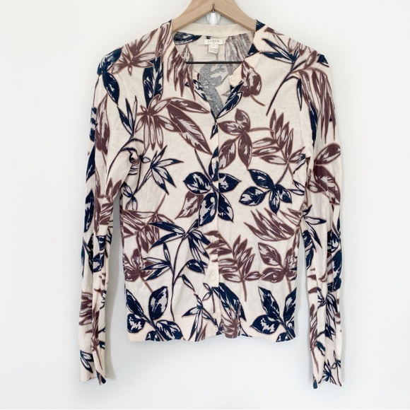 J. Crew Sweaters - J. Crew Cardigan in Botanical Leaf Print Brown and Black size Medium